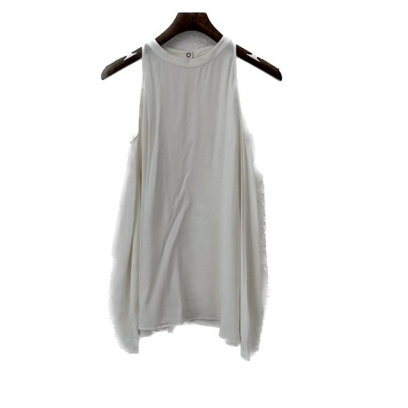 Aritzia WILFRED Free High Neck Shoulder Cut Out Blouse White Size M - Picture 1 of 4